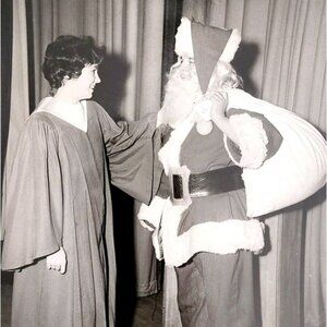 1963 Santa Christmas Real Photo New Hampshire High School Maskaraders E88R